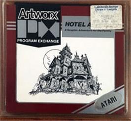 Box cover for Hotel Alien on the Atari 8-bit.