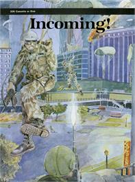 Box cover for Incoming! on the Atari 8-bit.