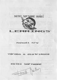 Box cover for Lemmings on the Atari 8-bit.