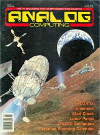Box cover for Lunar Patrol on the Atari 8-bit.