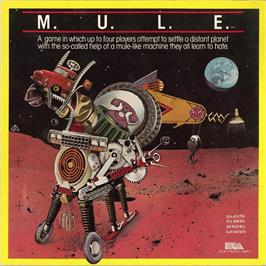 Box cover for M.U.L.E. on the Atari 8-bit.