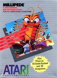 Box cover for Millipede on the Atari 8-bit.