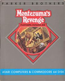 Box cover for Montezuma's Revenge on the Atari 8-bit.
