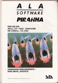 Box cover for Piranha on the Atari 8-bit.