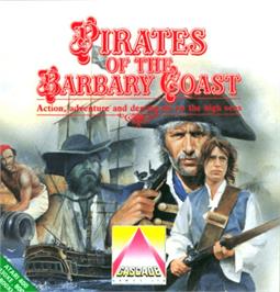 Box cover for Pirates of the Barbary Coast on the Atari 8-bit.