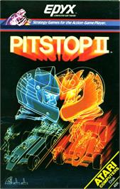 Box cover for Pitstop 2 on the Atari 8-bit.
