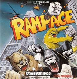 Box cover for Rampage on the Atari 8-bit.