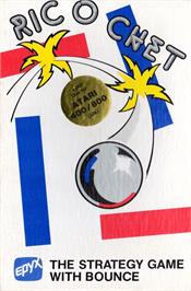 Box cover for Ricochet on the Atari 8-bit.