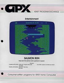 Box cover for Salmon Run on the Atari 8-bit.