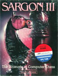 Box cover for Sargon 3 on the Atari 8-bit.