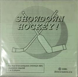 Box cover for Showdown Hockey! on the Atari 8-bit.