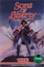 Box cover for Sons of Liberty on the Atari 8-bit.