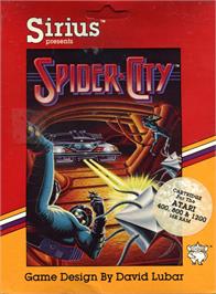 Box cover for Spider City on the Atari 8-bit.