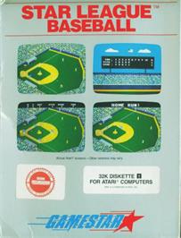 Box cover for Star League Baseball on the Atari 8-bit.