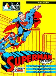 Box cover for Superman - The Game on the Atari 8-bit.