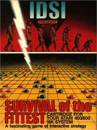 Box cover for Survival Of The Fittest on the Atari 8-bit.