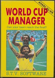 Box cover for World Cup Manager on the Atari 8-bit.