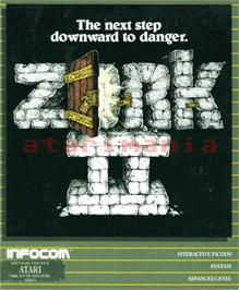 Box cover for Zork II: The Wizard of Frobozz on the Atari 8-bit.