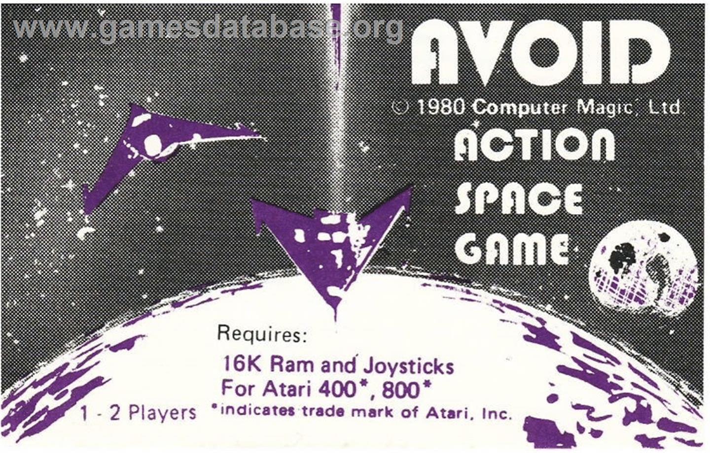Avoid - Atari 8-bit - Artwork - Box