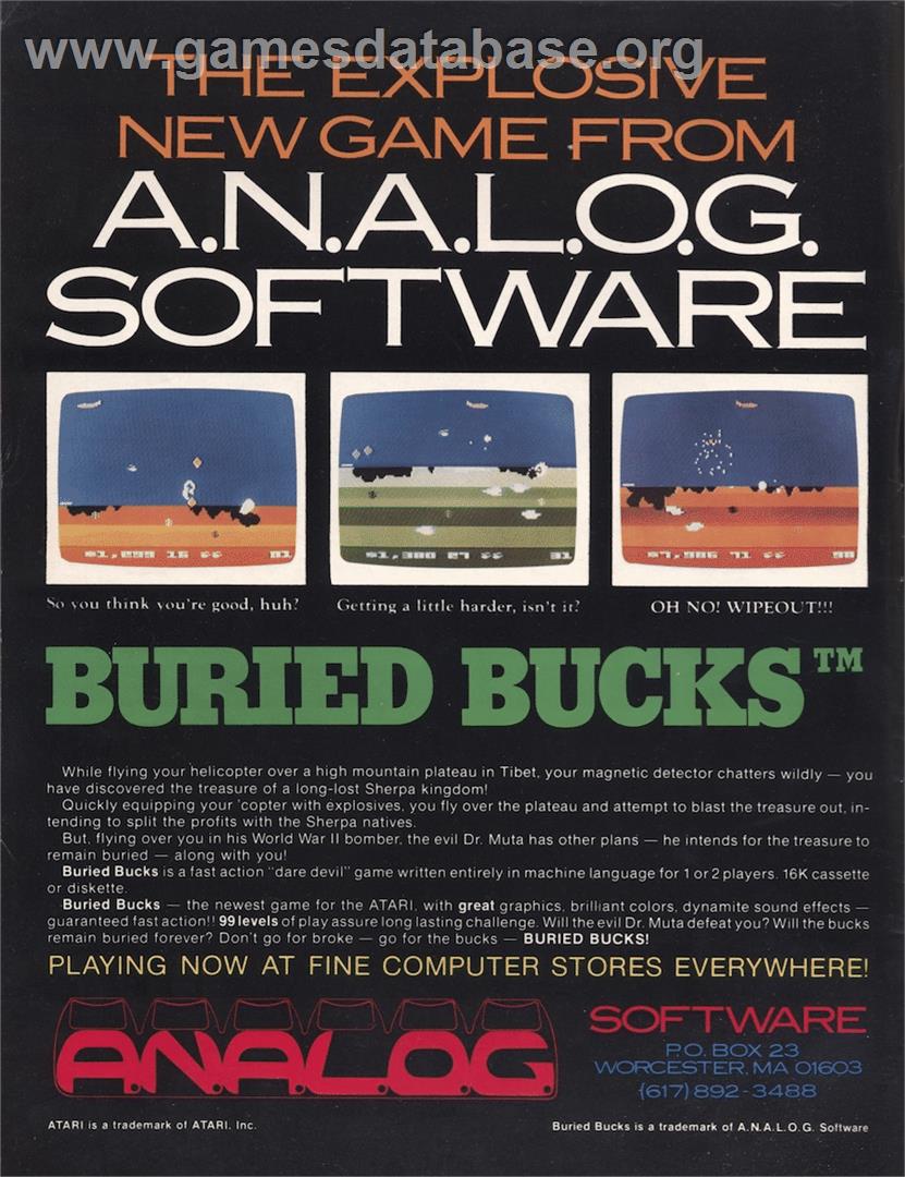 Buried Bucks - Atari 8-bit - Artwork - Box