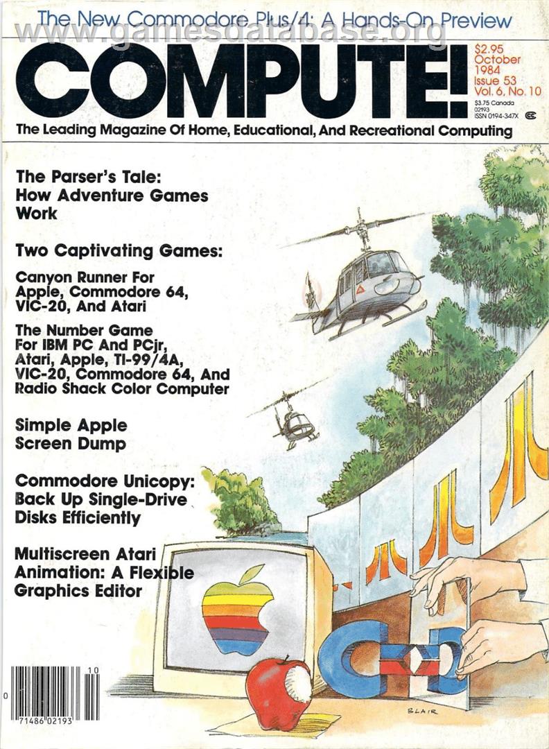 Canyon Runner - Atari 8-bit - Artwork - Box