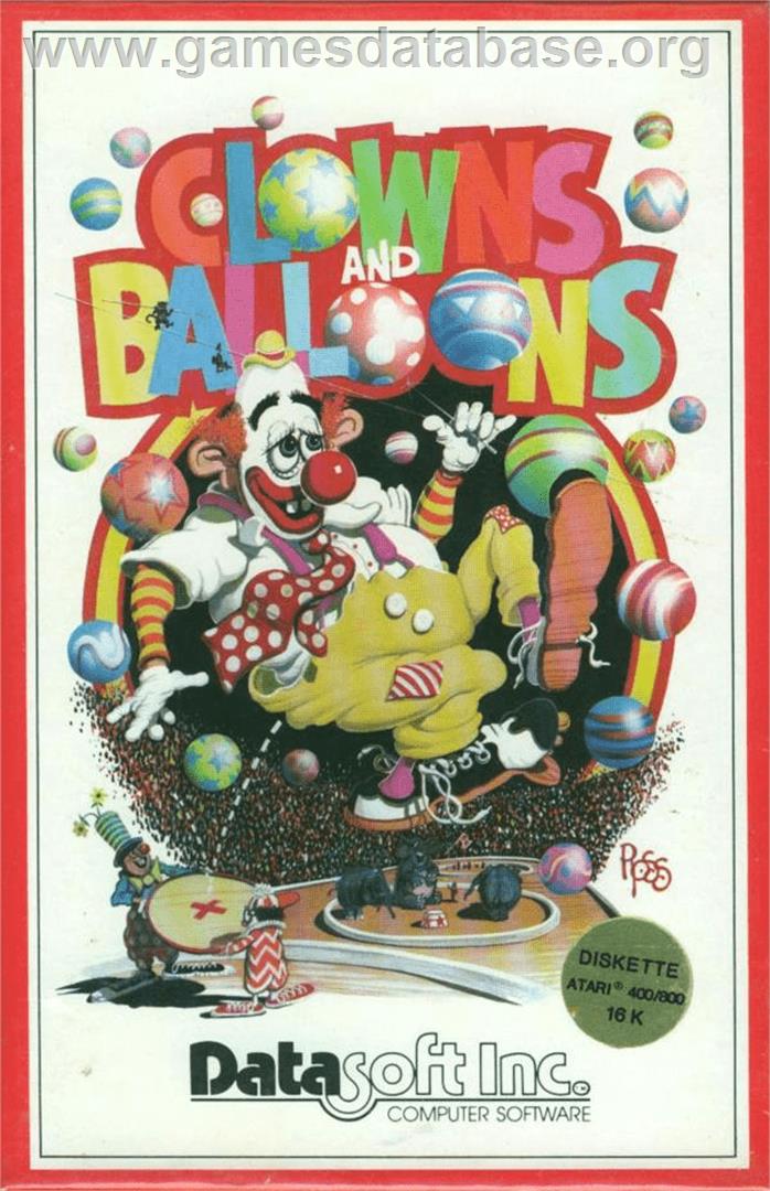 Clowns & Balloons - Atari 8-bit - Artwork - Box