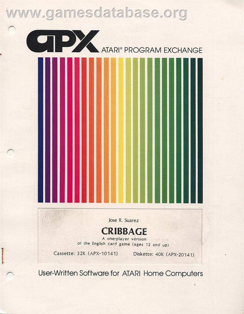 Cribbage - Atari 8-bit - Artwork - Box