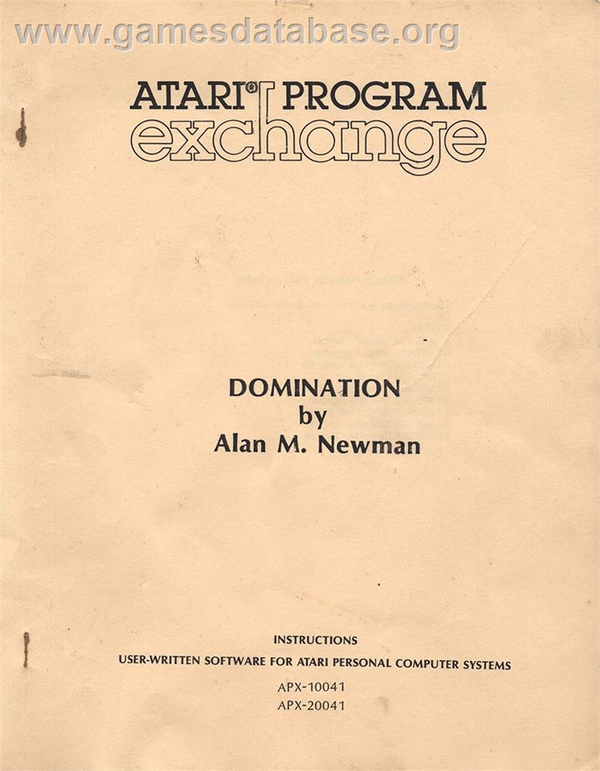 Domination - Atari 8-bit - Artwork - Box