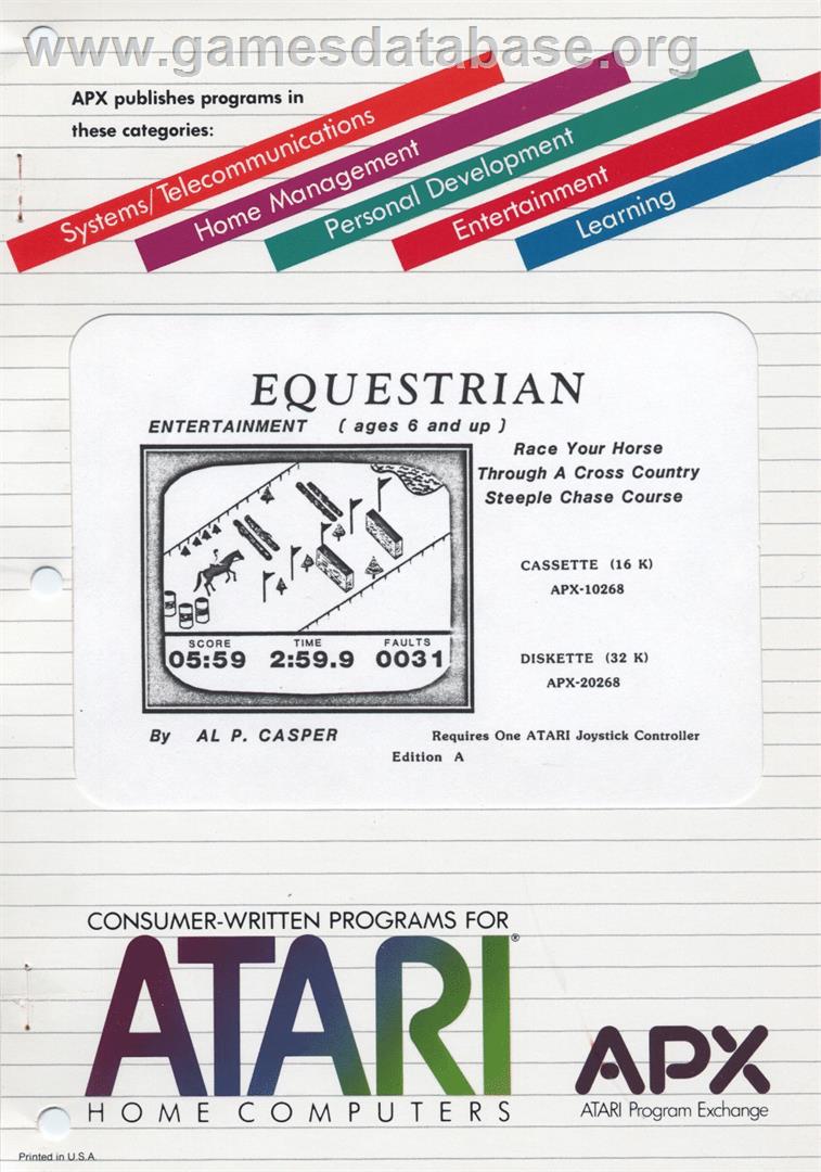 Equestrian - Atari 8-bit - Artwork - Box