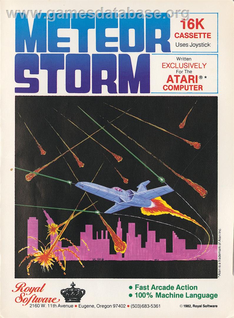 Meteor Storm - Atari 8-bit - Artwork - Box