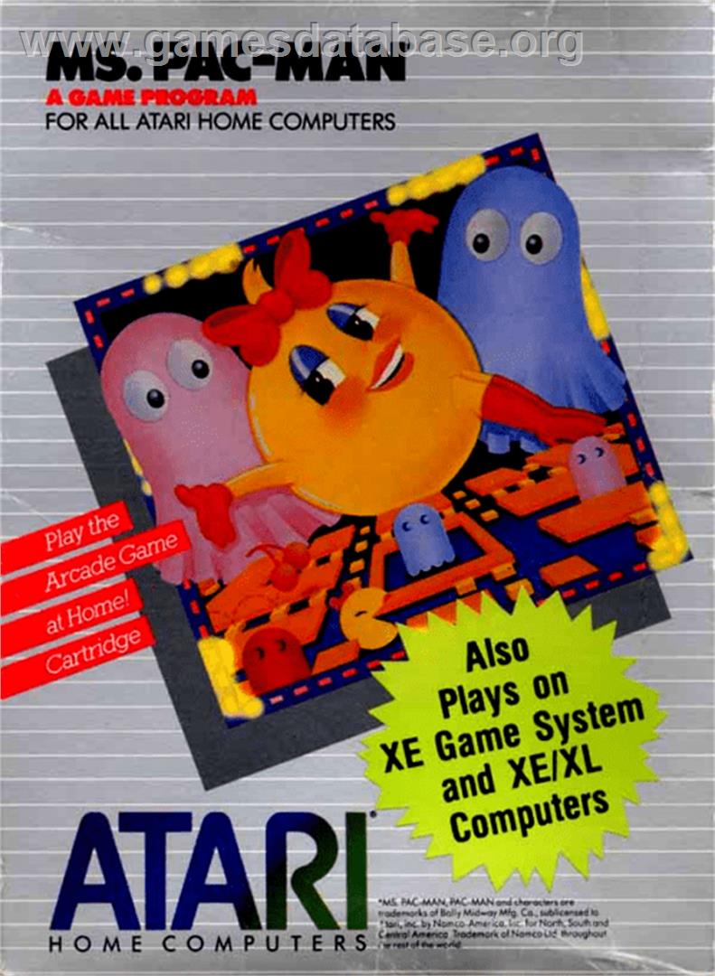 Ms. Pac-Man - Atari 8-bit - Artwork - Box