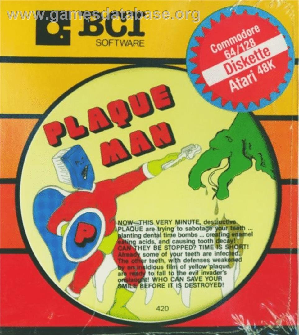 Plaque Man - Atari 8-bit - Artwork - Box