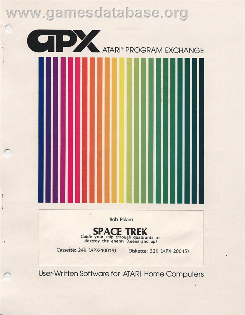 Space Trek - Atari 8-bit - Artwork - Box