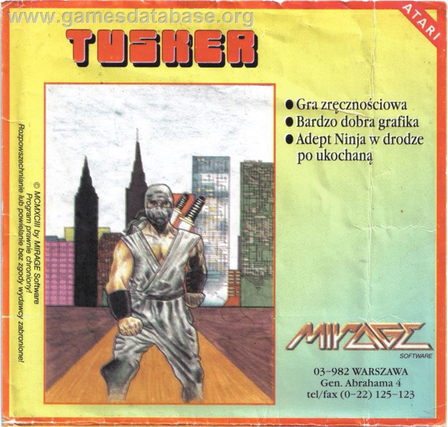 Tusker - Atari 8-bit - Artwork - Box