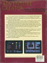 Box back cover for Adventure Creator on the Atari 8-bit.