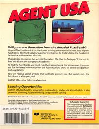 Box back cover for Agent USA on the Atari 8-bit.