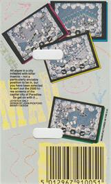 Box back cover for Amaurote on the Atari 8-bit.
