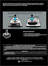 Box back cover for Asteroids on the Atari 8-bit.