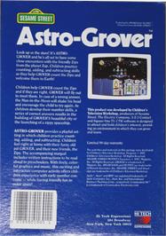 Box back cover for Astro-Grover on the Atari 8-bit.