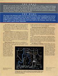 Box back cover for Battle of Antietam on the Atari 8-bit.
