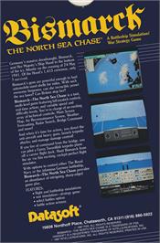 Box back cover for Bismarck on the Atari 8-bit.