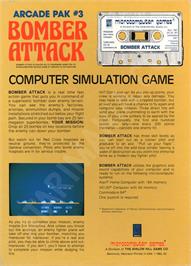 Box back cover for Bomber Attack on the Atari 8-bit.