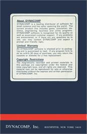 Box back cover for Bridge Master on the Atari 8-bit.