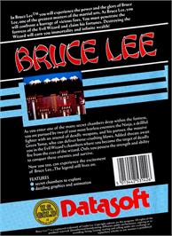 Box back cover for Bruce Lee on the Atari 8-bit.