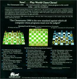 Box back cover for Chessmaster 2000 on the Atari 8-bit.