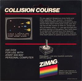 Box back cover for Collision Course on the Atari 8-bit.