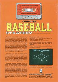 Box back cover for Computer Baseball Strategy on the Atari 8-bit.