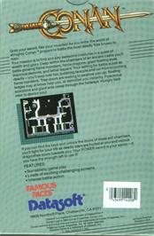 Box back cover for Conan on the Atari 8-bit.