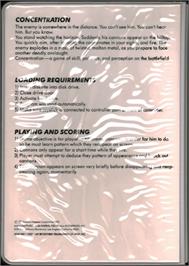 Box back cover for Concentration on the Atari 8-bit.