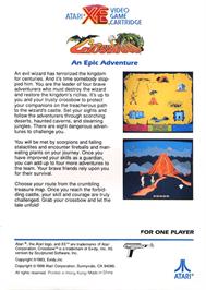 Box back cover for Crossbow on the Atari 8-bit.